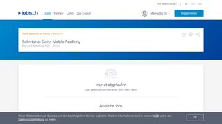 
                            9. Sekretariat Swiss Mobile Academy - Stellenangebot bei Connect ...
