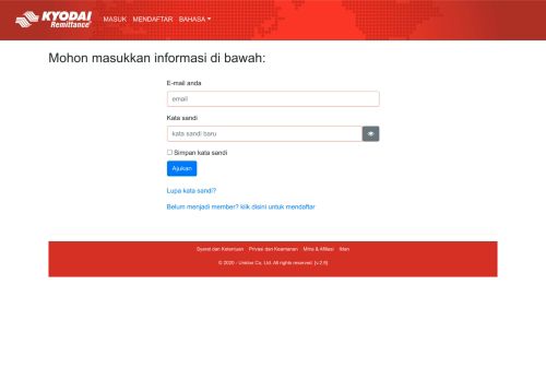 
                            4. Selamat datang di Registrasi Online Kyodai Remittance