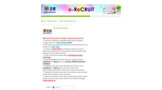 
                            1. Selamat Datang ke eRecruit :: Please Login - USM