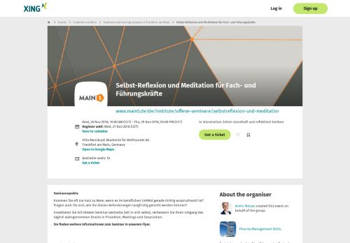 
                            8. Selbst-Reflexion und Meditation für Fach- und Führungskräfte in ... - Xing