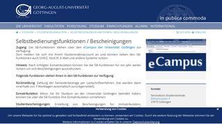 
                            3. Selbstbedienungsfunktionen / Bescheinigungen - Uni Göttingen