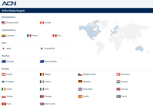 
                            3. Selecciona tu país - ACN Global Home - Choose Your Location