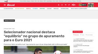 
                            8. Selecionador nacional destaca equilíbrio no grupo de apuramento ...