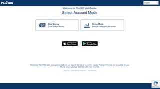 
                            2. Select Account Mode - Plus500 WebTrader