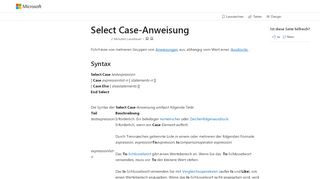 
                            2. Select Case-Anweisung (VBA) | Microsoft Docs