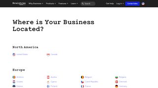 
                            12. Select your Country | Braintree Payments