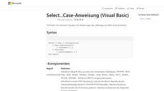 
                            1. Select...Case-Anweisung (Visual Basic) | Microsoft Docs