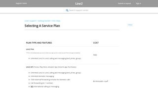 
                            11. Selecting a Service Plan – Line2 Support