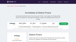 
                            5. Selene Finans – Lån 75.000 kr. med NemID i dag | Fair-laan.dk