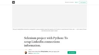 
                            3. Selenium project with Python: To scrap LinkedIn connections ...