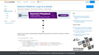 
                            1. Selenium WebDriver: Login to a website - Stack Overflow