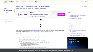 
                            4. Selenium WebDriver Login to MondoZoo - Stack Overflow