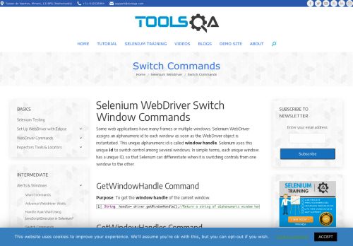 
                            8. Selenium Webdriver Switch commands | Selenium Tutorials | ToolsQA