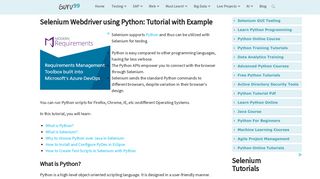 
                            11. Selenium Webdriver using Python: Tutorial with Example - Guru99