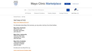 
                            12. Self Help and FAQ - Mayo Clinic Marketplace