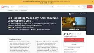 
                            11. Self Publishing Made Easy: Amazon Kindle, CreateSpace & Lulu ...