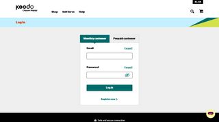 
                            2. Self Serve - Log in | Koodo Mobile