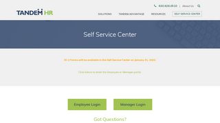 
                            9. Self Service Center | Tandem HR Client Employee Login