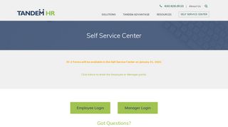 
                            13. Self Service Center | Tandem HR Client Employee Login