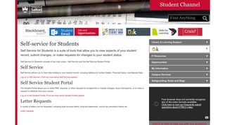 
                            13. Self-service for Students | Student channel - the University ...