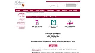 
                            4. Self Service Login - McMaster University