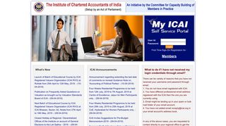 
                            12. Self Service Portal (SSP) ICAI for Members and Students