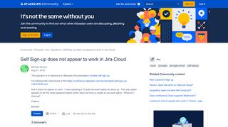 
                            11. Self Sign-up does not appear to work in Jira Cloud