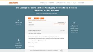 
                            11. Selfhost online kündigen | geprüfte Vorlage - Aboalarm