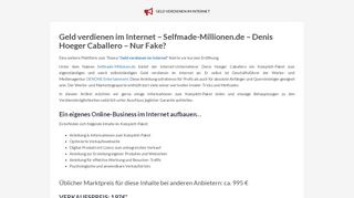 
                            3. Selfmade-Millionen.de – Denis Hoeger Caballero – Nur Fake?