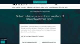 
                            3. Sell and publicise your event to millions of potential ... - SeeTickets