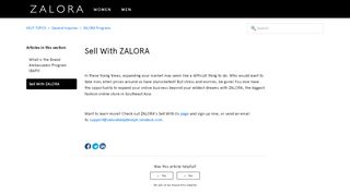 
                            2. Sell With ZALORA – HELP TOPICS
