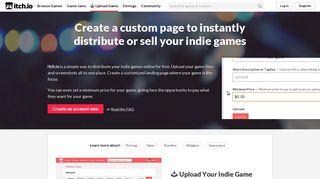 
                            6. Sell your indie games online - itch.io