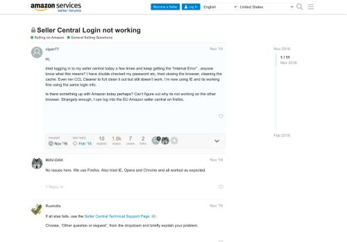 
                            1. Seller Central Login not working - General Selling Questions ...