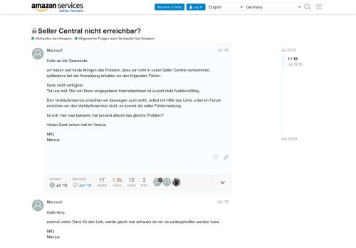 
                            6. Seller Central nicht erreichbar? - Allgemeine Fragen zum Verkaufen ...