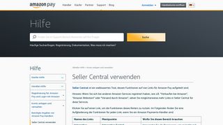 
                            8. Seller Central verwenden - Amazon Pay