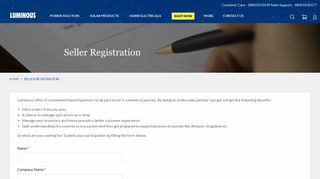 
                            3. Seller Registration - Luminous India