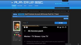 
                            10. Selling - 1-24 Hours - Zee5 Premium Account (All Access Pack For 1 ...