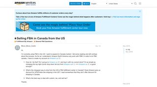 
                            6. Selling FBA in Canada from the US - General FBA Questions - Amazon ...