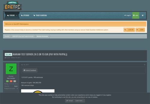 
                            12. Selling - Ikariam test server (16 $ or 15 EUR (pay with paypal ...