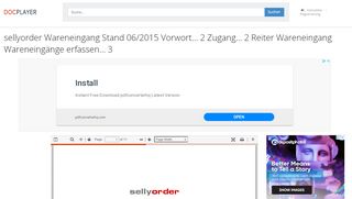 
                            12. sellyorder Wareneingang Stand 06/2015 Vorwort... 2 Zugang... 2 ...