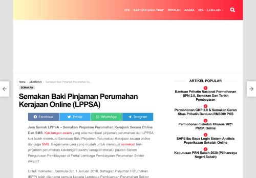 
                            8. Semakan Baki Pinjaman Perumahan Kerajaan Online - ...