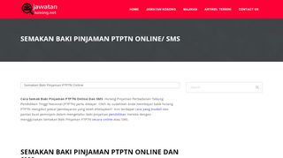 
                            12. Semakan Baki Pinjaman PTPTN Online/ SMS - Jawatan ...