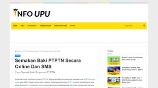 
                            4. Semakan Baki PTPTN Secara Online Dan SMS - Info UPU