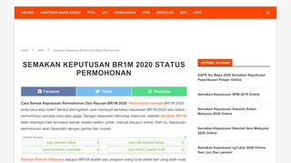 
                            8. Semakan Keputusan BR1M 2019 Status Permohonan - ...