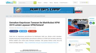 
                            11. Semakan Keputusan Tawaran ke Matrikulasi KPM ... - ...