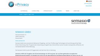 
                            7. Semasio GmbH - Firma - ePrivacy