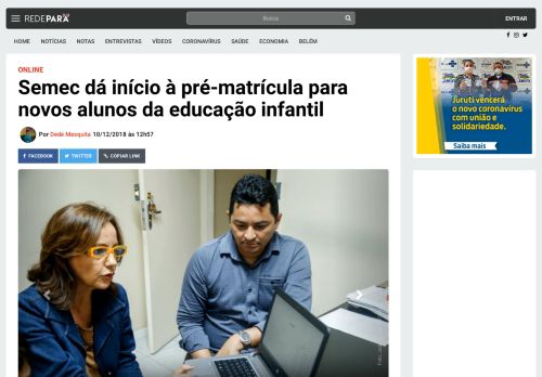 
                            12. Semec dá início à pré-matrícula para novos alunos da educação ...