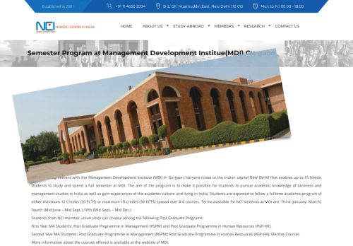 
                            13. Semester Program at Management Development Institue(MDI ...