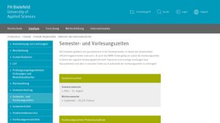 
                            4. Semester- und Vorlesungszeiten | FH Bielefeld