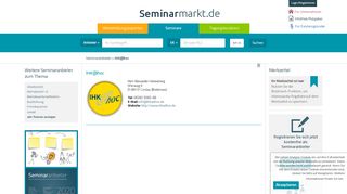 
                            8. Seminaranbieter: IHK@hoc - Seminarmarkt